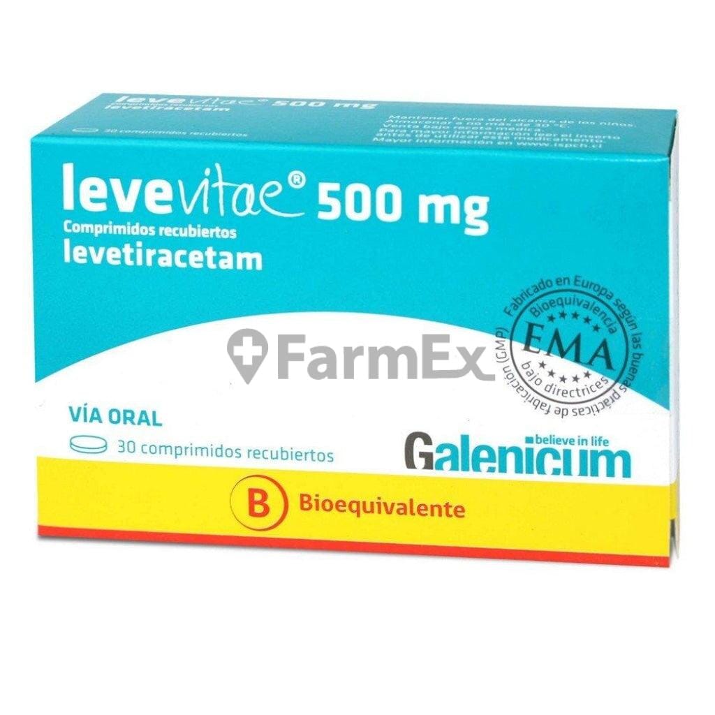 Levevitae Levetiracetam 500 mg x 30 comprimidos Farmex-Fonasa-Persistente